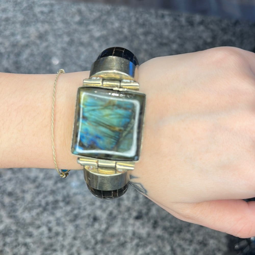 Vintage Black Labradorite Cuff